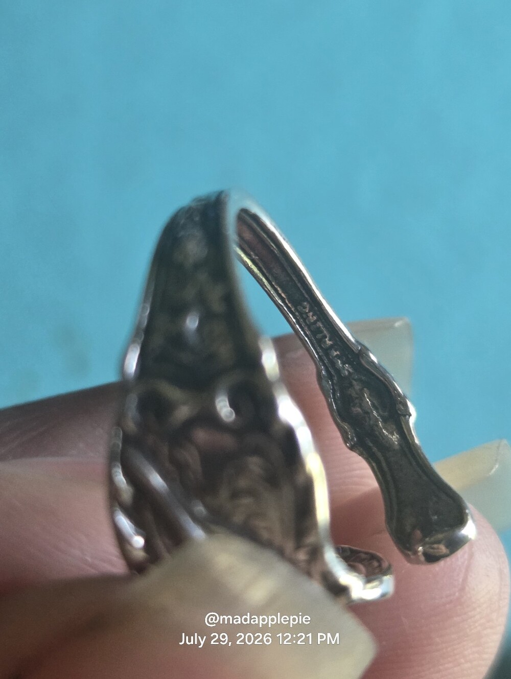 Vintage Sterling Silver Goddess Woman Nude Deity Muse Nymph Spoon Ring #126 - Picture 11 of 16